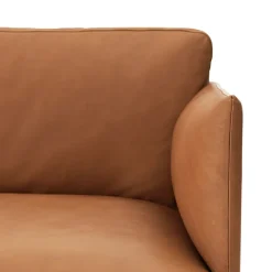 Sofá de 2 plazas Outline, Refine leather black-Black