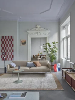 Sofá de 3 plazas Outline tela, Ecriture 240-Polished Aluminum