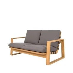 Sofá Endless Soft de 2 plazas teca, Cane-Line AirTouch grey