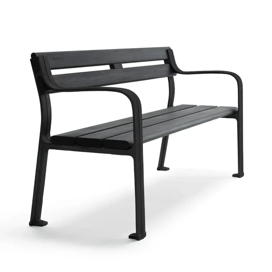 Sofá Joy, Caoba barniz negro, soporte negro