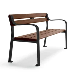 Sofá Joy, Caoba, soporte negro