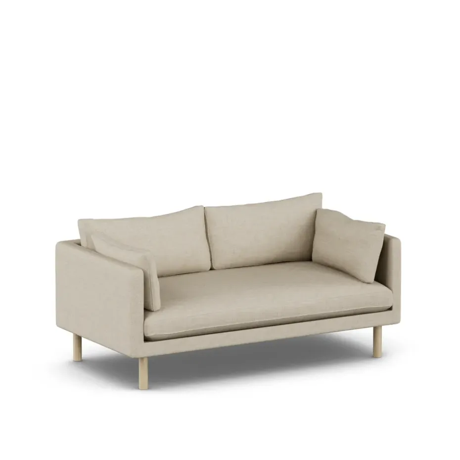 Sofá Linnevik, Bern Beige 0341-roble blanco aceitado, 2 plazas