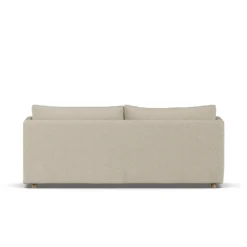 Sofá Linnevik, Bern Beige 0341-roble blanco aceitado, 3 plazas, con faldón