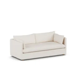 Sofá Linnevik, Caleido beige 9600-roble blanco aceitado, 3 plazas, con faldón