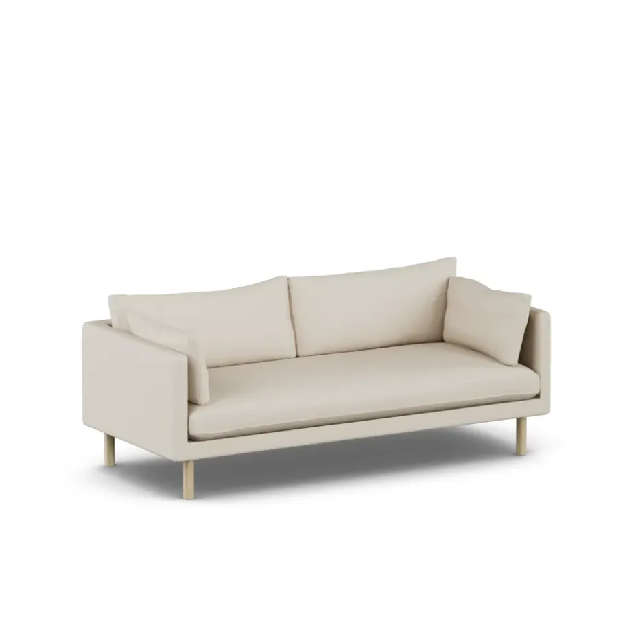 Sofá Linnevik, Jump Beige 1956-roble blanco aceitado, 3 plazas
