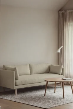 Sofá Linnevik, Luiza Beige 3981-roble blanco aceitado, 3 plazas
