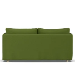 Sofá Linnevik, Luiza Green 3975-roble blanco aceitado, 2 plazas, con faldón