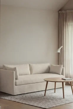 Sofá Linnevik, Oslo Nature 1540-roble blanco aceitado, 3 plazas, con faldón