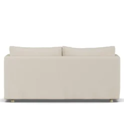 Sofá Linnevik, Same Beige 6670-roble blanco aceitado, 2 plazas, con faldón