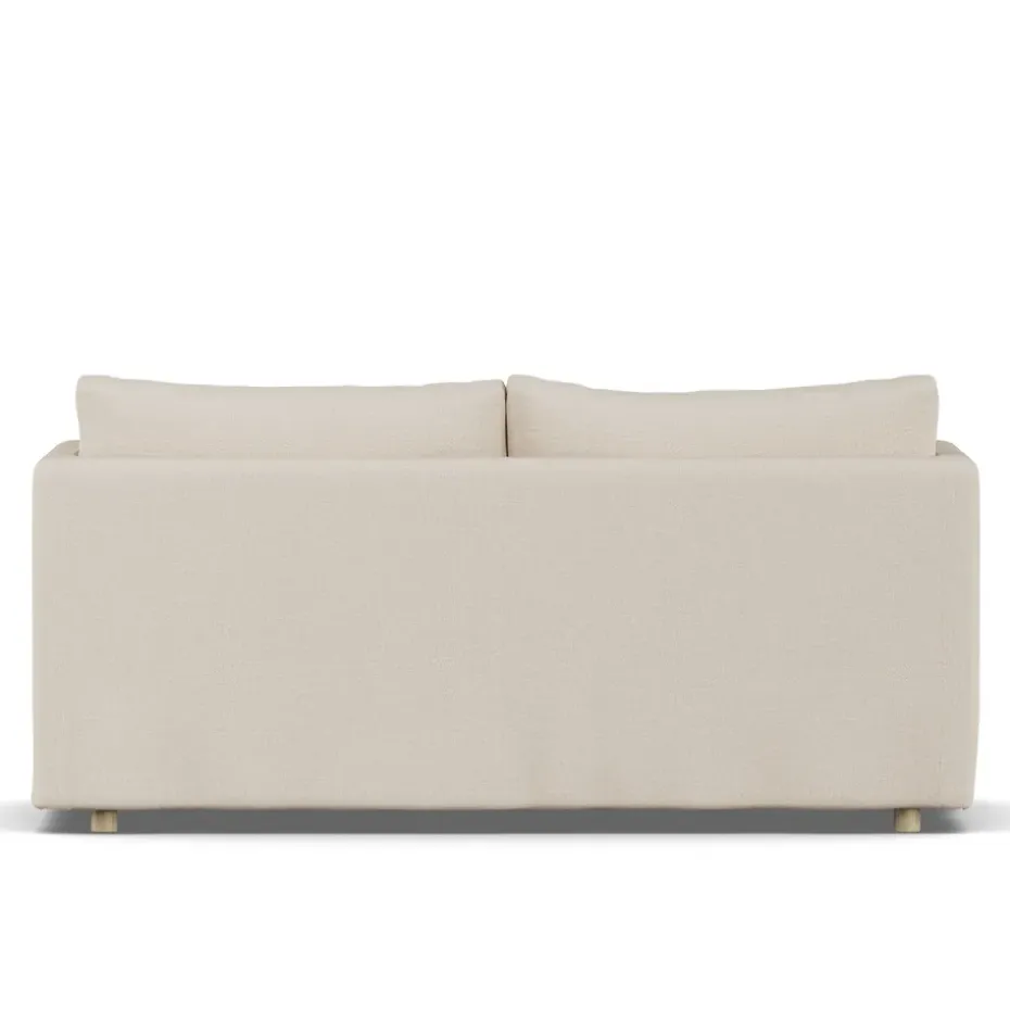 Sofá Linnevik, Same Beige 6670-roble blanco aceitado, 2 plazas, con faldón