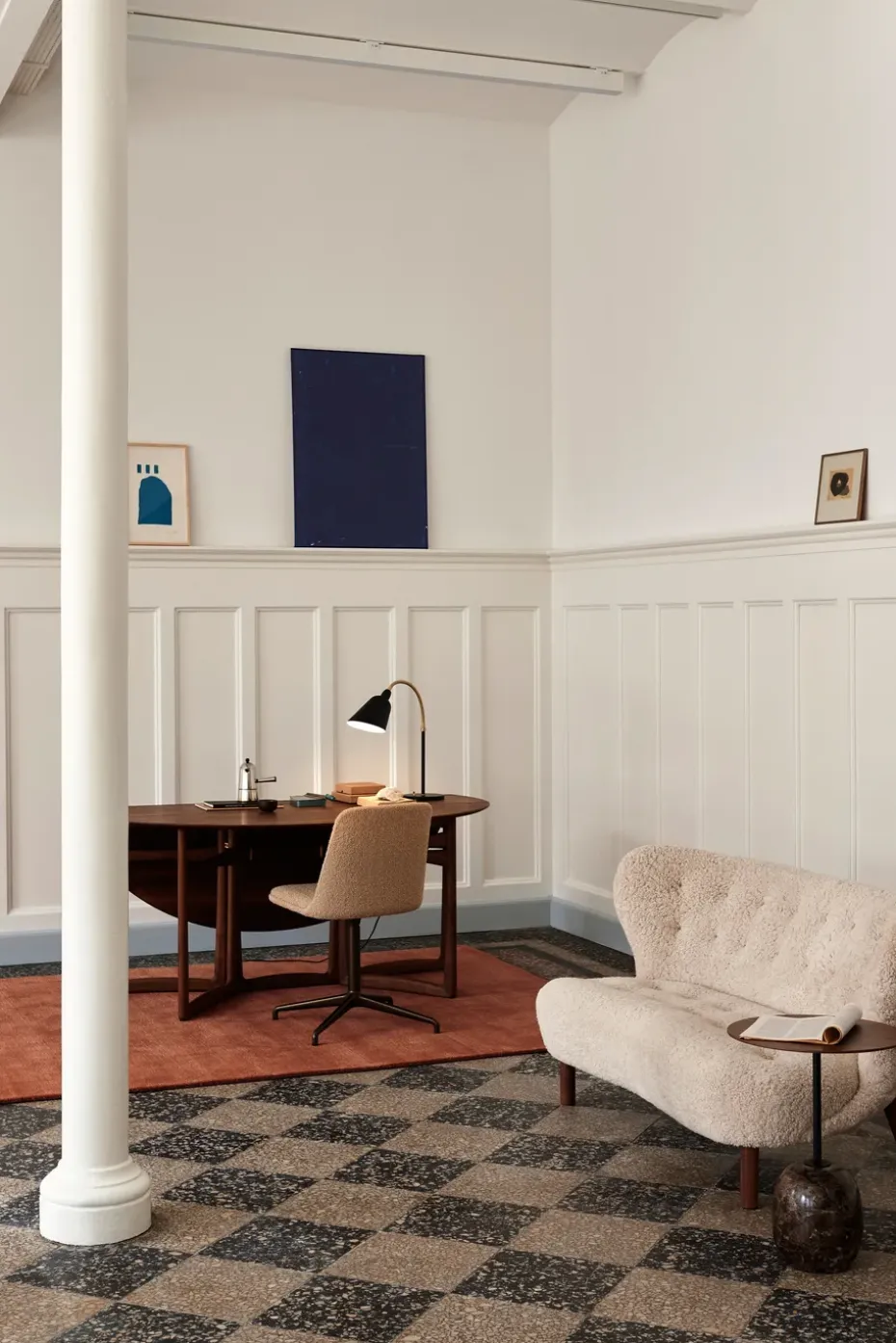 Sofá Little Petra VB2, Nogal tratado con aceite-Moonlight