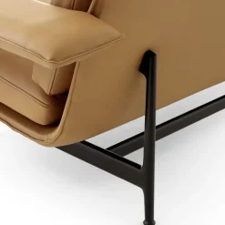 Sofá Meantime AV30 de 2 plazas, Warm black-Noble leather Cognac