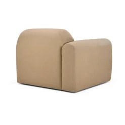 Sofá modular Bulky, módulo terminal con reposabrazos derecho, Sepia claro