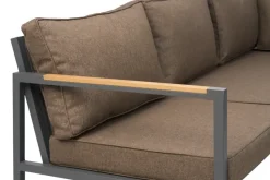 Sofá modular Cap, Antracita-marrón, 6 plazas