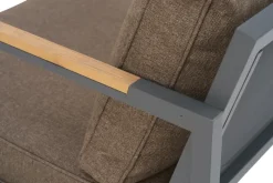 Sofá modular Cap, Antracita-marrón, 6 plazas