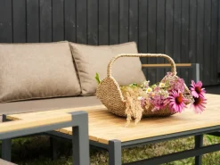 Sofá modular Cap, Antracita-marrón, 6 plazas