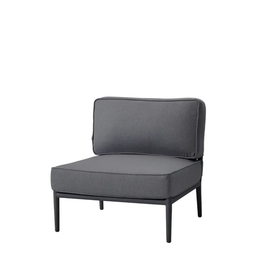 Sofá modular Conic, Cane-Line airtouch grey, sencillo, incl. cojines