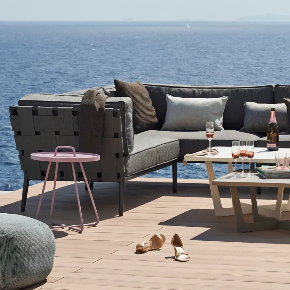 Sofá modular Conic, Cane-Line airtouch grey, sencillo, incl. cojines