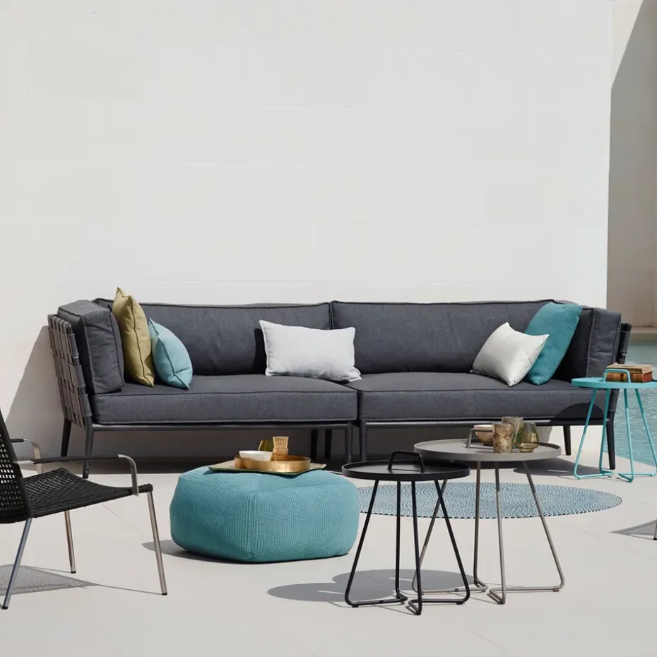 Sofá modular Conic, Cane-Line airtouch grey, sencillo, incl. cojines