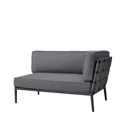 Sofá modular Conic, Cane-Line airtouch grey, izquierda, incl. cojines