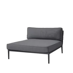 Sofá modular Conic, Cane-Line Airtouch grey, diván, incl. cojines