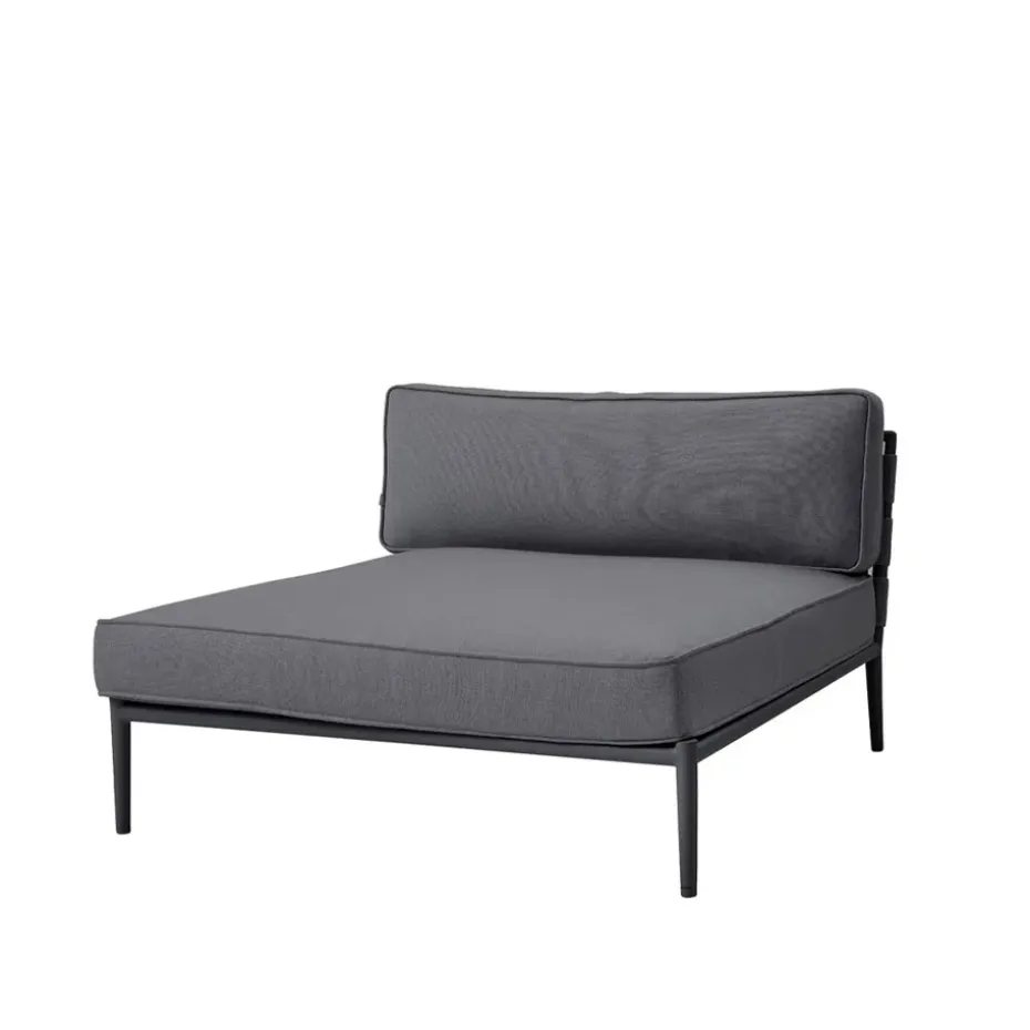 Sofá modular Conic, Cane-Line Airtouch grey, diván, incl. cojines