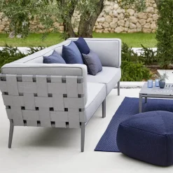 Sofá modular Conic, Cane-Line Airtouch grey, diván, incl. cojines