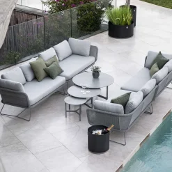 Sofá modular Horizon, Cane-Line Natté light grey, izquierda