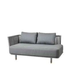Sofá modular Moments, 2 plazas grey, derecho, Cane-Line soft rope