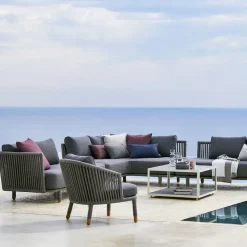 Sofá modular Moments, 2 plazas grey, izquierda, Cane-Line soft rope