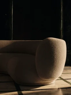 Sofá modular Rico con reposabrazos R (derecha), Soft Bouclé, Natural