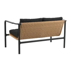 Sofá Motty, Svart-teddy black, 2 plazas