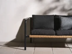 Sofá Motty, Svart-teddy black, 2 plazas