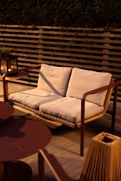 Sofá Motty, Zin red-teddy beige, 2 plazas