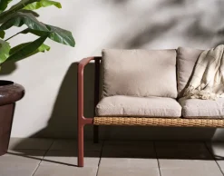 Sofá Motty, Zin red-teddy beige, 2 plazas