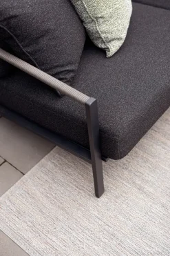 Sofá Naos, Negro-teddy black, 2,5 plazas