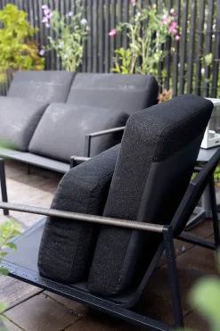 Sofá Naos, Negro-teddy black, 2,5 plazas