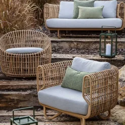 Sofá Nest 3 plazas weave, White, Cane-Line Natté white