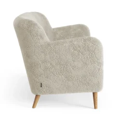 Sofá Nova de 2 plazas piel de oveja, Moonlight-roble aceitado