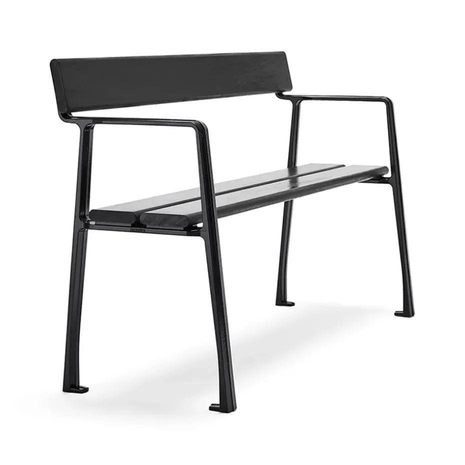 Sofá Piccolo, Caoba barniz negro, soporte negro