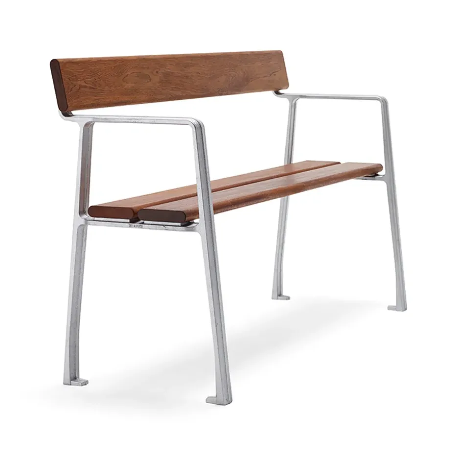 Sofá Piccolo, Caoba, soporte de aluminio en bruto