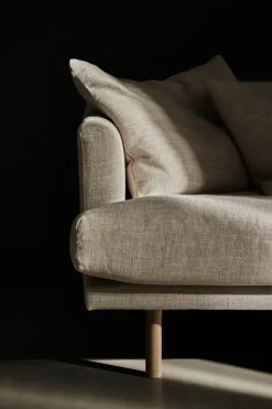 Sofá Sjövik, Bern Beige 0341-roble blanco aceitado, 2,5 plazas