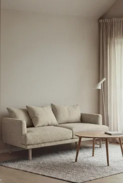 Sofá Sjövik, Bern Beige 0341-roble blanco aceitado, 2,5 plazas