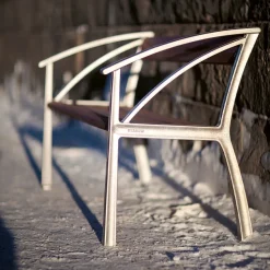 Sofá Vasa, Verde, soporte de aluminio en bruto