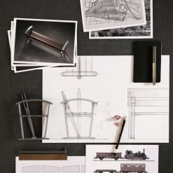 Sofá Waterloo, Caoba barniz negro, soporte negro