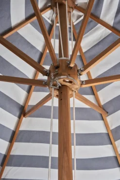 Sombrilla Hisshult Ø270 cm, Blue stripe-teak