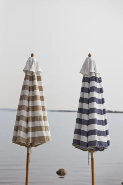 Sombrilla Hisshult Ø270 cm, Blue stripe-teak