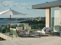 Sombrilla Paliano, Natural-blanco 300 cm