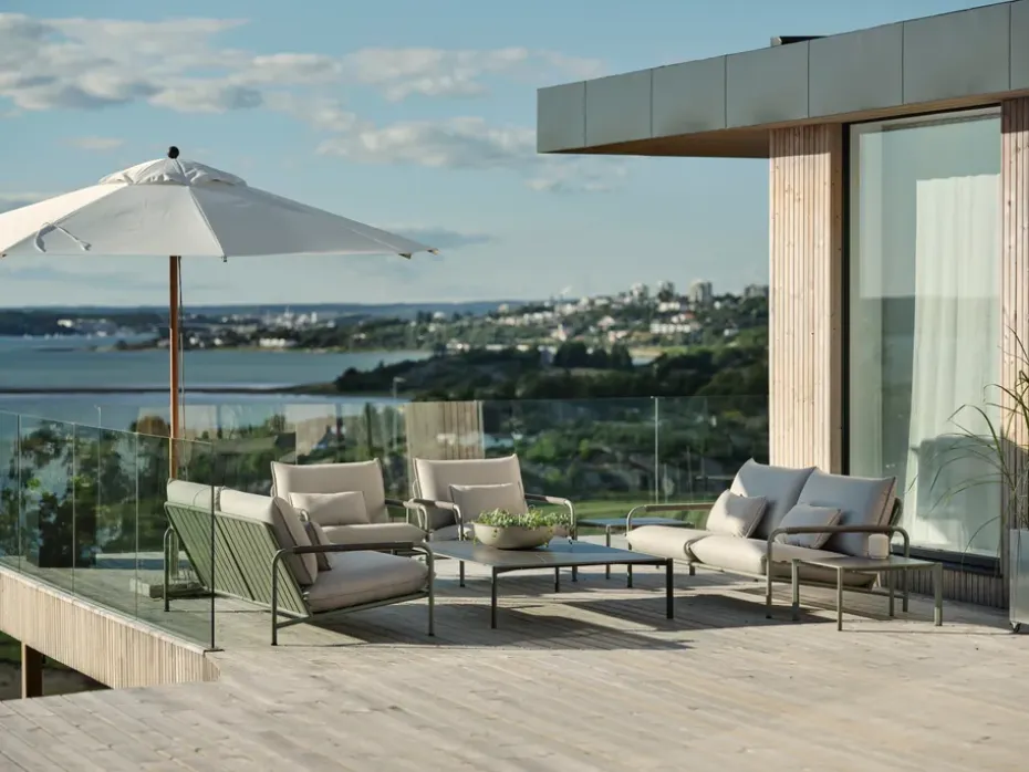 Sombrilla Paliano, Natural-blanco 300 cm