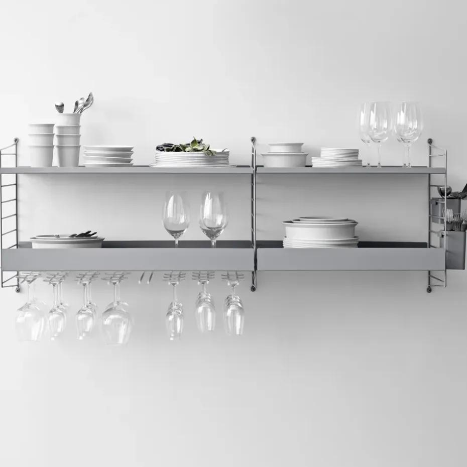 Soportes para copas String paquete de 2, Blanco, 20cm